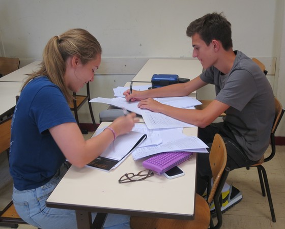 Cours particuliers au coll&egrave;ge : un coll&eacute;gien de 4&egrave;me en s&eacute;ance avec son professeur